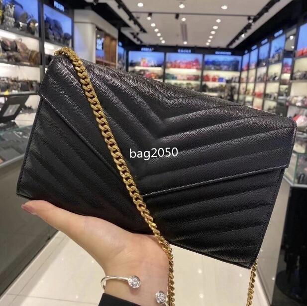 

[In stock] Designers Leather women shoulder bags crossbody Luxury handbags clutch purses ladies wallets tote Gold Silver Black Chain Bag, White-silver