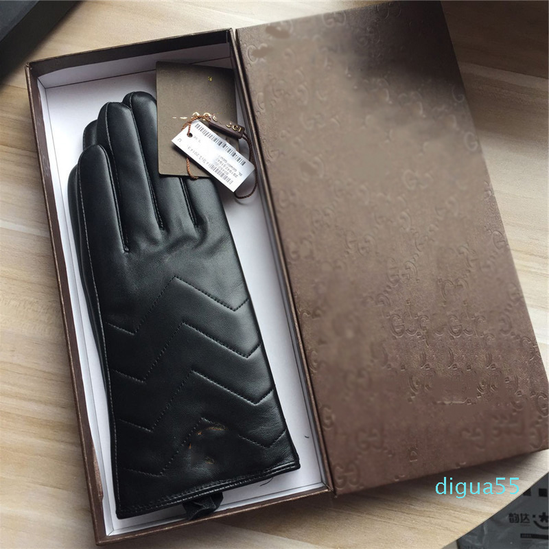 

fashion Luxury designer gloves men's and women's leather gloves women's sheepskin touch screen winter thickened warm sheepskin gloves