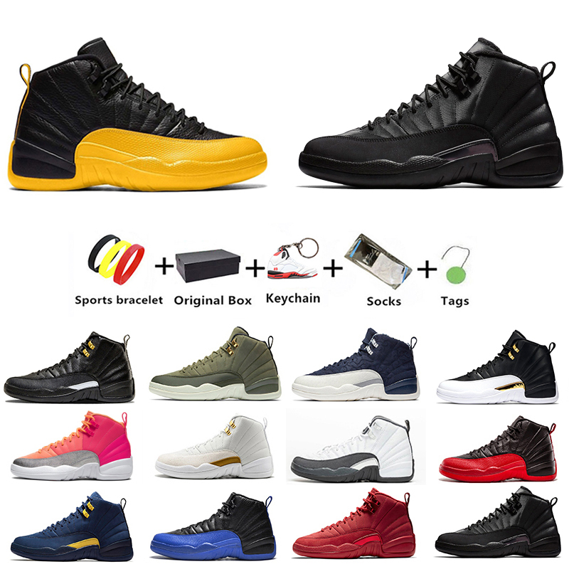 

Twist Jumpman 12s women mens basketball shoes Winterized Wings University Gold 12 men trainer sports sneakers gamma blue Gym Red Dark Grey 36-47, Color#16