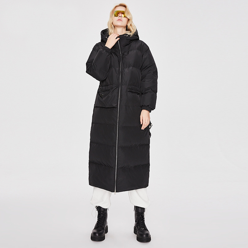 

2021 Warm Winter Coat White under the Women Down Tops for Woman Jacket Outerwear Female Xmd8, Black