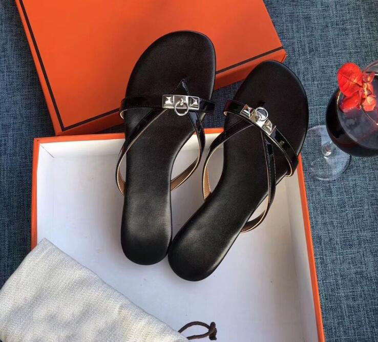 

Summer Women Outdoor Beach Slippers Sandals Luxury Kelly Buckles Flip Flat Lock Fashion Men's Casual Outdoor Beach Slides EU35-40
