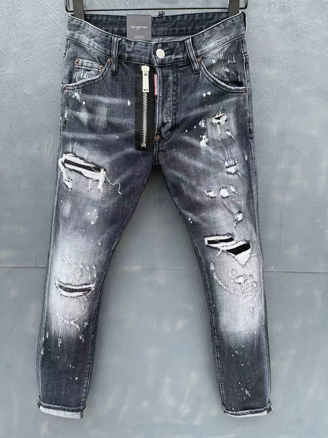 Herren Jeans Slim Fit zerrissenen Jeans-Männer Hallo-Straße Mens Distressed Denim Jogger Knie Holes Zerstörte Gewaschene 22 Artfarbe Jeans-image-573382589