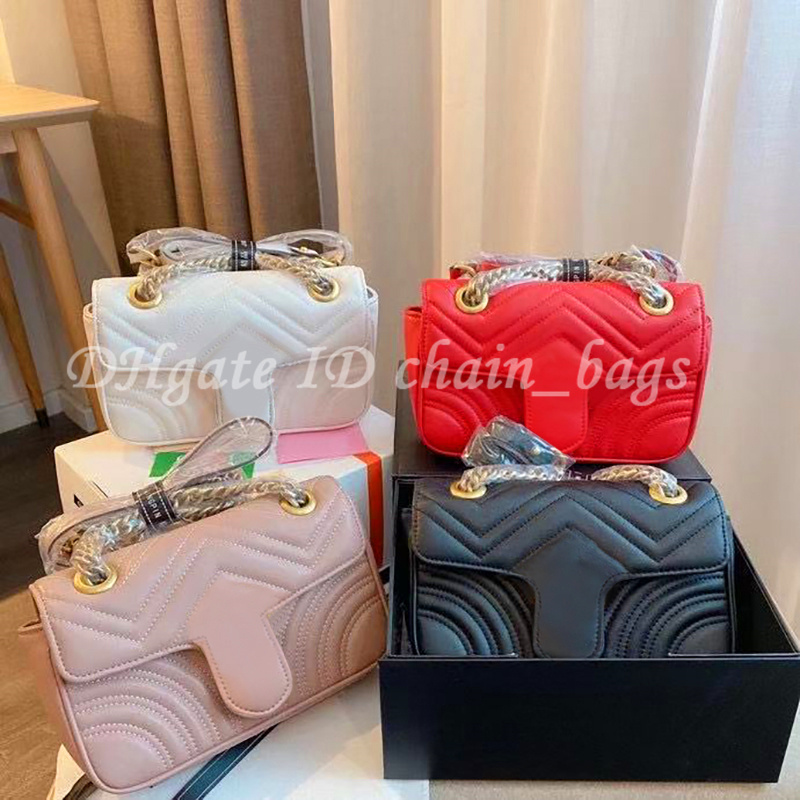 

Luxury Designer 2021 SS Marmont Lady Fashion Handbags Classic Letter Double G Zig Zag Chains Hasp Messenger Bags Updated Version Shoulder Bag, No bags
