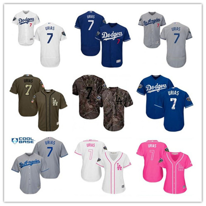 

Los best baseball jersey men women youth Angeles yelley jersey 7 Julio Urias Dodger baseball wear red white size s-xxl, Blue;black