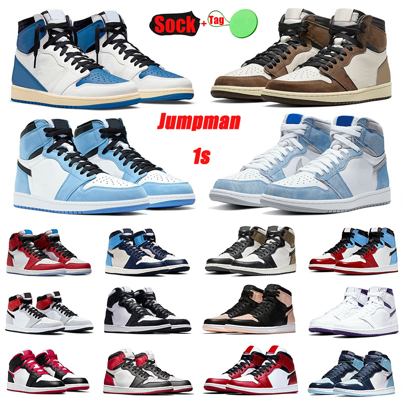 

Jorden1s Mens Basketball Shoes 1 UNC Bloodline Twist Dark Mocha University Blue Black Wolf Grey Hyper Royal Design Pollen Seafoam Sports Sneakers Womens Trainers, Pay for box