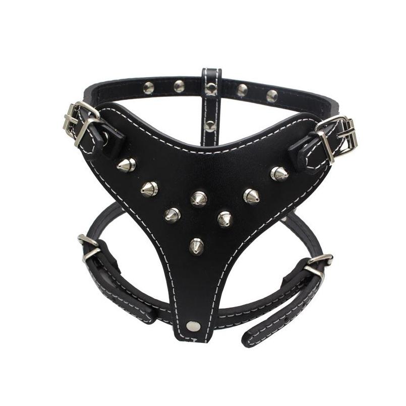 

Puppy Cat Chest Collar Pu Leather Sturdy Dog Harness Rivet Decorative Pet Leashes For Dogs Supplies Accessorie jllayQ ladyshome