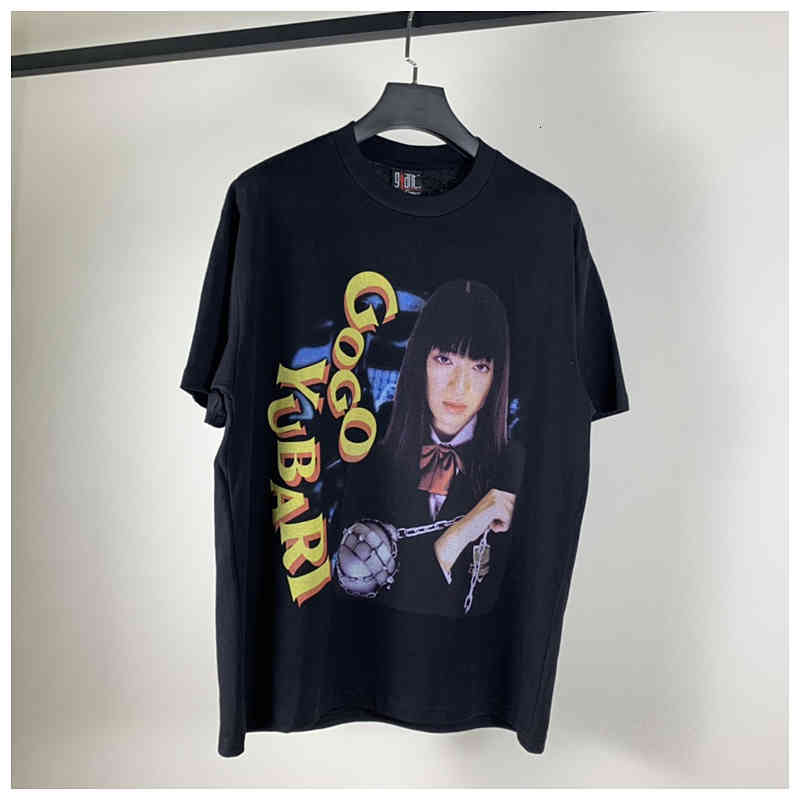 

Men' T-Shirts Estilo japonês high street curto-mangas compridas feminino retrato padrão impresso hip hop rua moda o-pescoço algodão camiseta LOX6, 1# shoe box