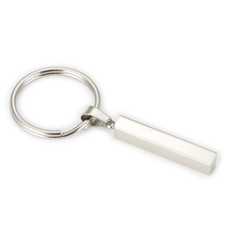 

Keychains Stainless Steel Rectangle Charm Keychain Blank For Engrave Metal Bar Key Chain Mirror Polished 10pcs