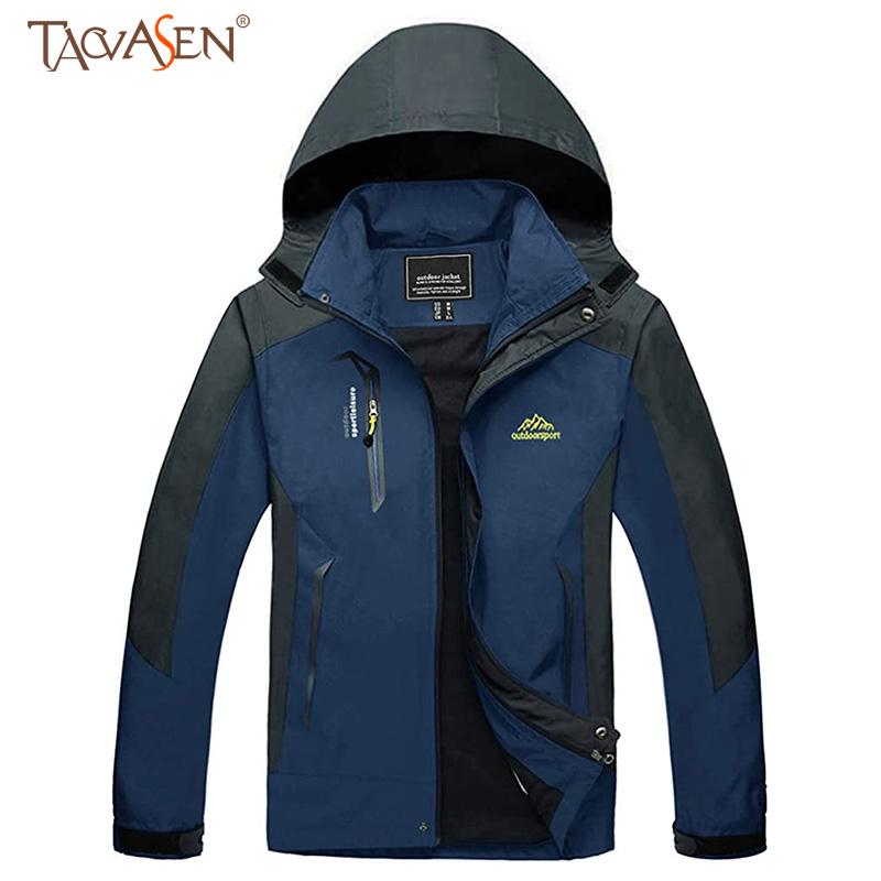 

Hunting Jackets TACVASEN Autumn Men's Lightweight Hooded Jacket Windproof Outdoor Windbreaker Waterproof Military Mountain, Black