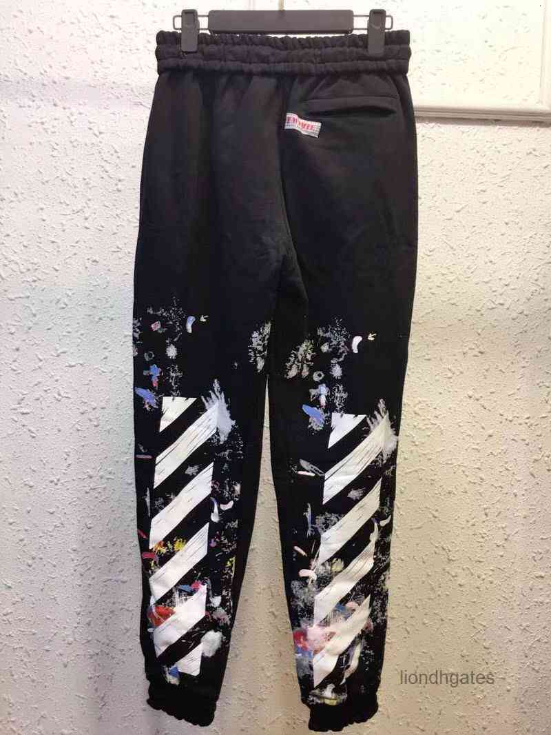 

Men' Pants 2021 Early Spring High-quality Off Colorful Fireworks Offset Casual Trousers For Men And Women, Black