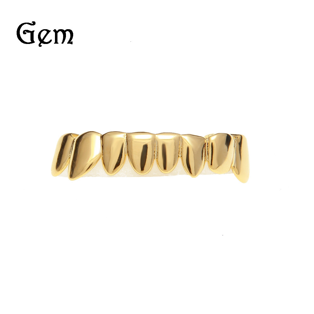 

Hip hop men's jewelry vacuum gold plated 8 teeth deformity gold teeth set