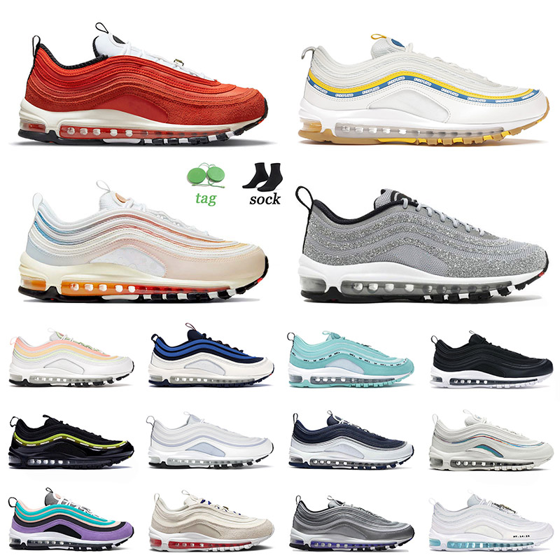 

97s Mens Women Running Shoes Undefeated UCLA Bruins Silver Purple Bullet Satan Triple Black MSCHF x INRI Jesus Cork Woven Trainers Sneakers, C1 the future 36-40