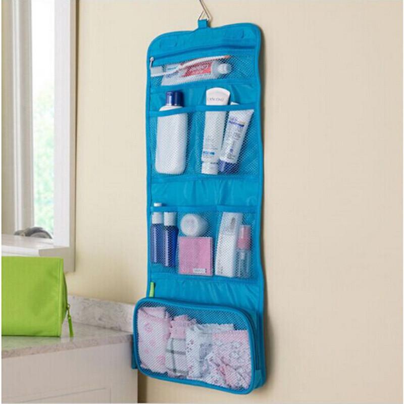Sacs cosmétiques Cas d'organisateur suspendu portable Sac à maquillage pliable Cas de maquillage pliable Rangement Voyages toilettes lavabo acces