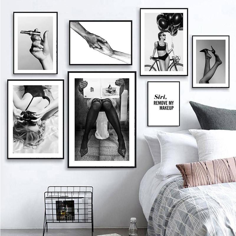 

Paintings Canvas Painting Black White Sexy Woman Fashion Wall Art Prints And Poster Nordic Modern Style Minimalist Bedroom Home Decor