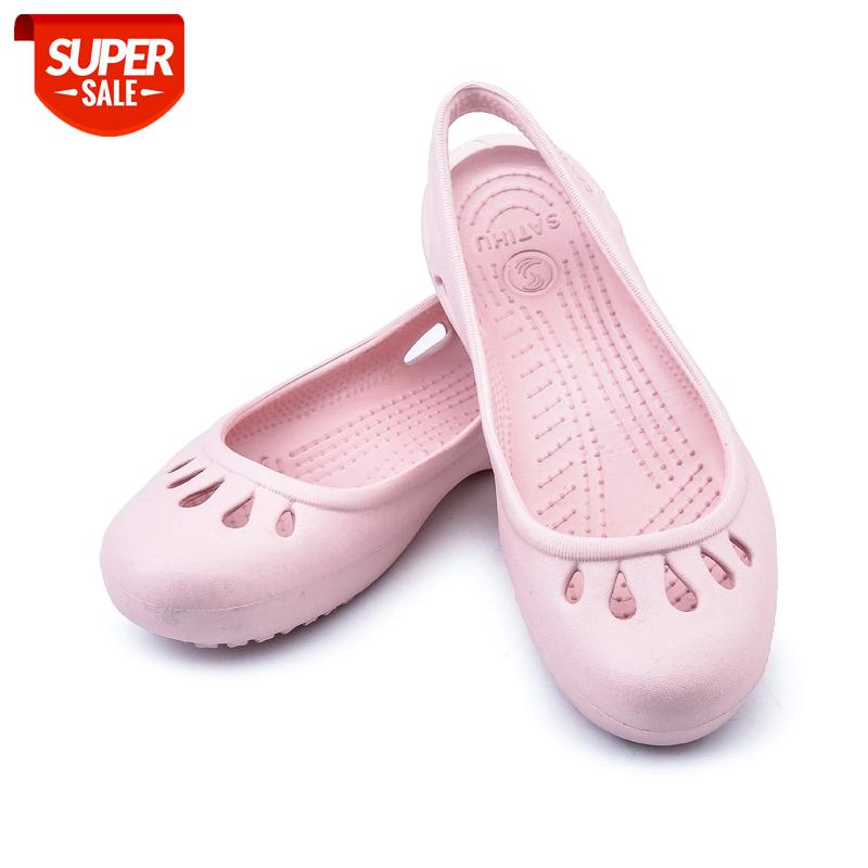 

Women Clogs Jelly Sandals Home Non-slip Summer Hole Shoes Female Flat Slippers Plastic Female Girls Waterproof EVA Garden Shoes #9g9W, Black