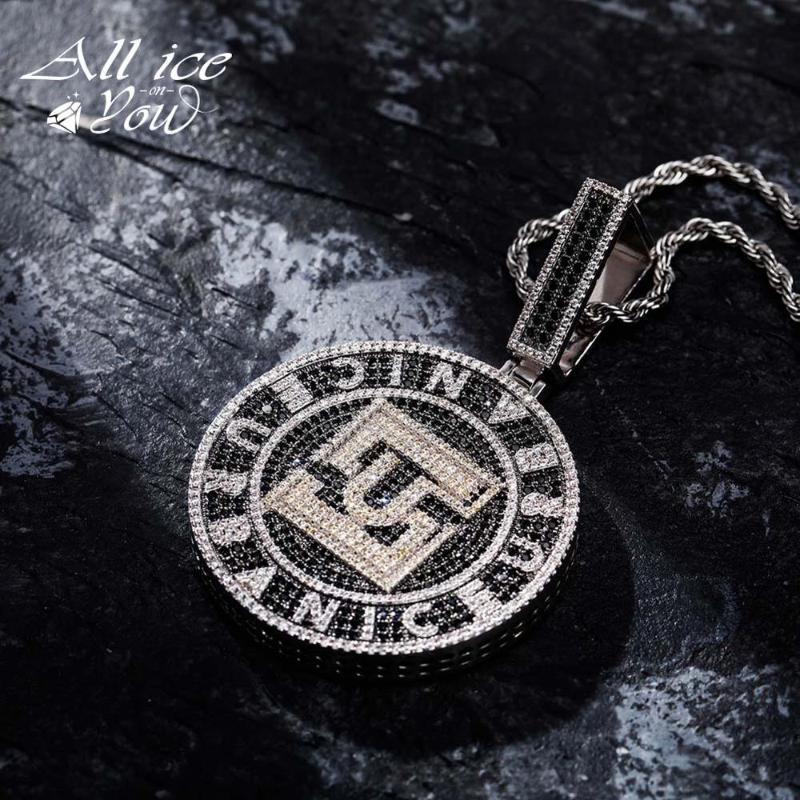 

Pendant Necklaces ALLICEONYOU Silver-color Iced Out Cubic Zircon Fashion URBANICE Crystal Pendant&Necklace Hip Hop Jewelry Female Gift