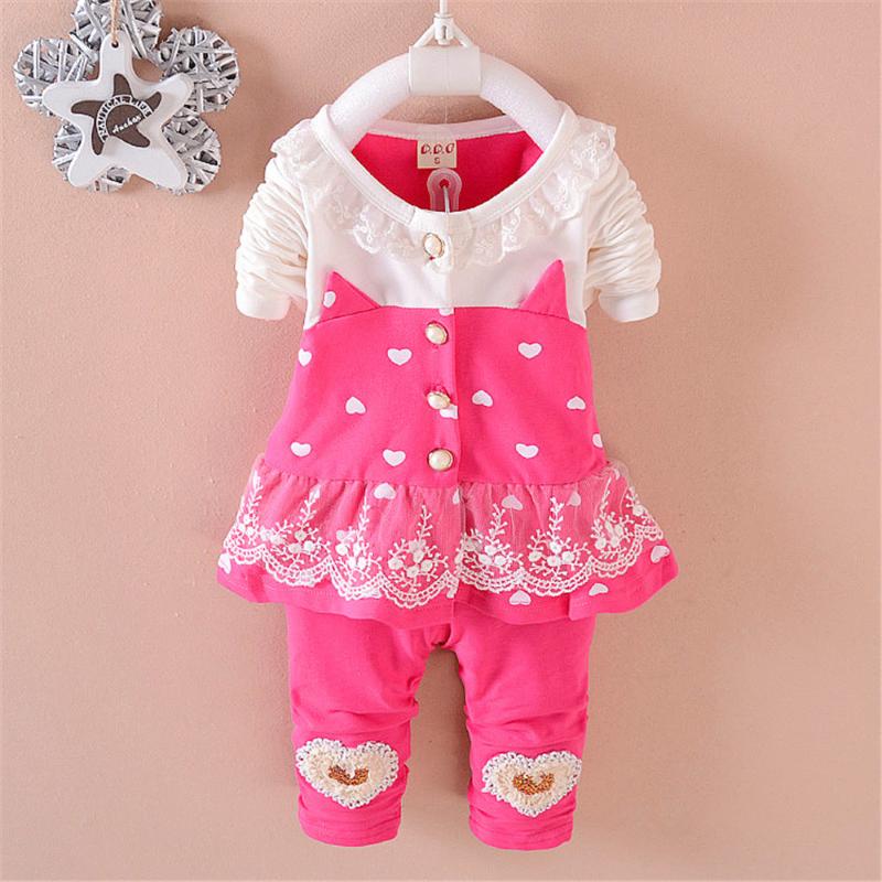 

BibiCola Baby girls clothes kids girls clothing set toddler coat+pants 2pcs sport suit set baby tracksuit Spring Autumn Clothes, Picture color