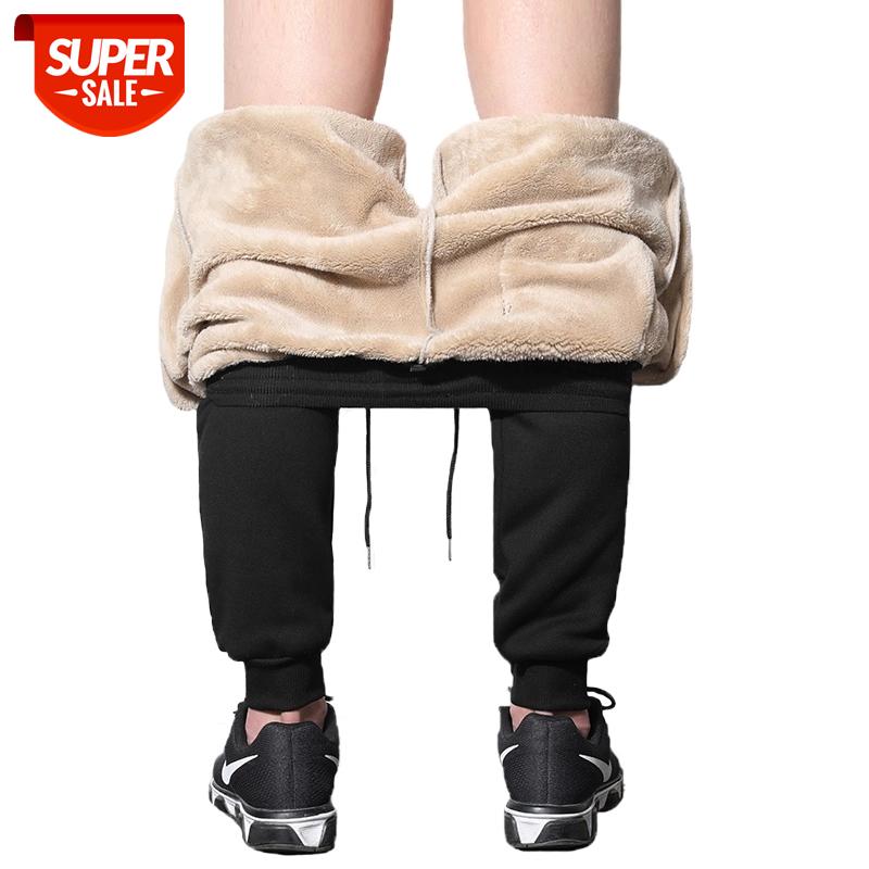 

Drawstring Sweatpants 2020 Trousers Mens Fashions Pants Men Joggers pantalon homme Harem Pants Man Winter Warm Plush 4XL #FC1f, Black
