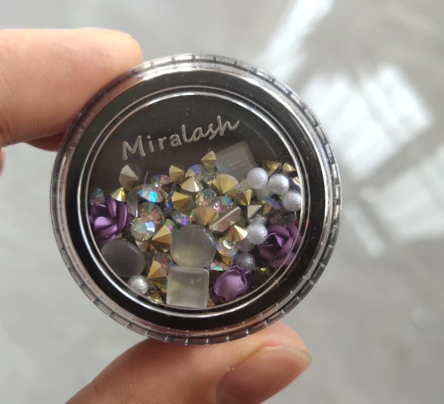 

Miralash 3D Nail Rhinestones Stones Mixed Colorful Decals with Nail Curved Tweezer Crystals Nail Art DIY Design Decorations