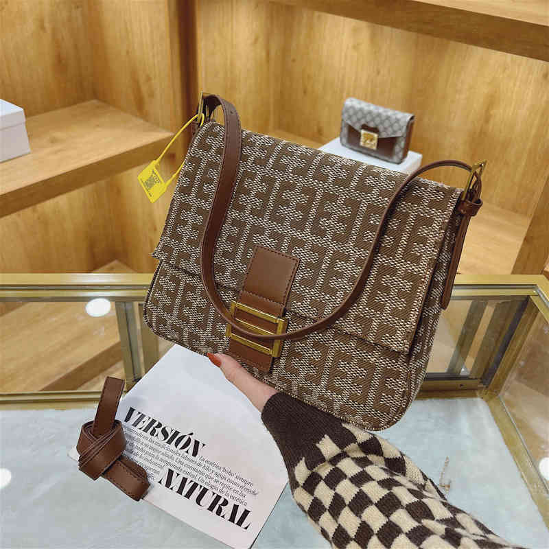 

Bag women's new winter style simple diagonal cross bag online live single shoulder purses sale, Dark brown