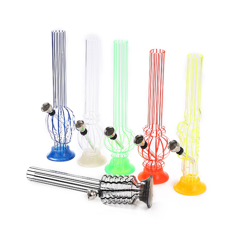 

Stripe Acrylic Bongs Recycler Dab Rig Diffused Downste Perc Glass Water Bong Smoking Hookah Acrylic Bong Cheap Smoking Hookah Random Color