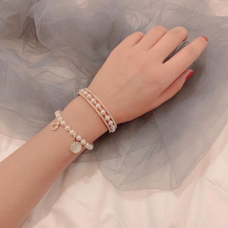 

Bangle Ins Net Red Temperament Elegant Pearl Bracelet Japan And South Korea Simple Fashion Wild High-end Hand Jewelry