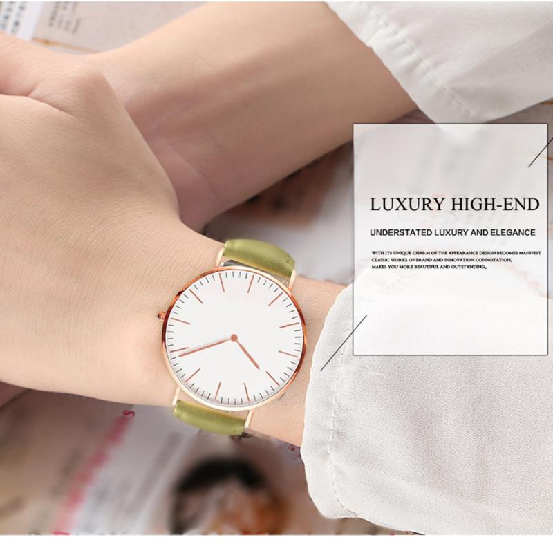 

Wristwatches Simple Men's Watch Wristwatch Ultra-Thin Minimalist Leather Band Wrist Women's Watches For Two Lovers, J3580r