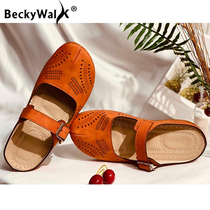 

Women Sandals Summer Ladies Comfortable Round Toe Beach Shoes Hollow Sandals Slides Women Shoes Drop Shipping Sandalias WSH3619, Lake blue