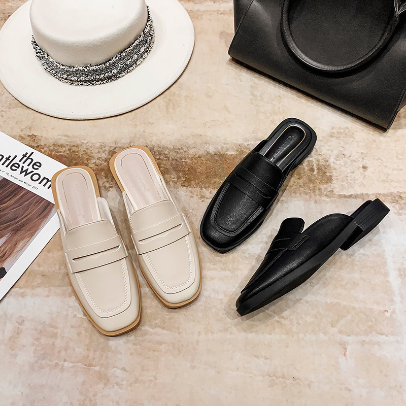 

Slippers women's wear summer Baotou half slippers shoes lazy flat sole 9a99-2 T6HX, 1# shoe box