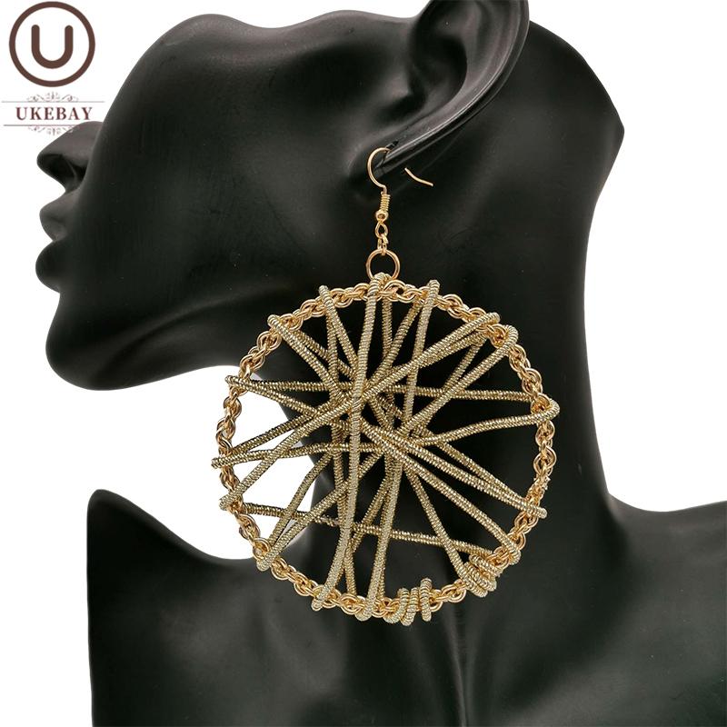 

Dangle & Chandelier UKEBAY Designer Luxury Earrings Women Big Statement Handmade Drop Ear Earring Silver Color And Gold Jewelry