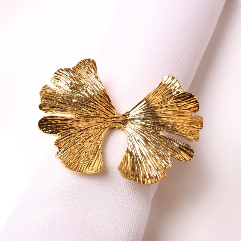 

Napkin Rings 6pcs Wedding Ginkgo Leaf Buckle Ring Butterfly Paper