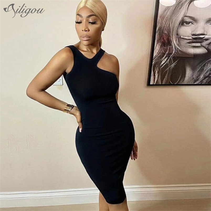

Summer Women Sexy Off Shoulder Designer Black Bandage Dress Elegant Midi Bodycon Party Vestido 210525