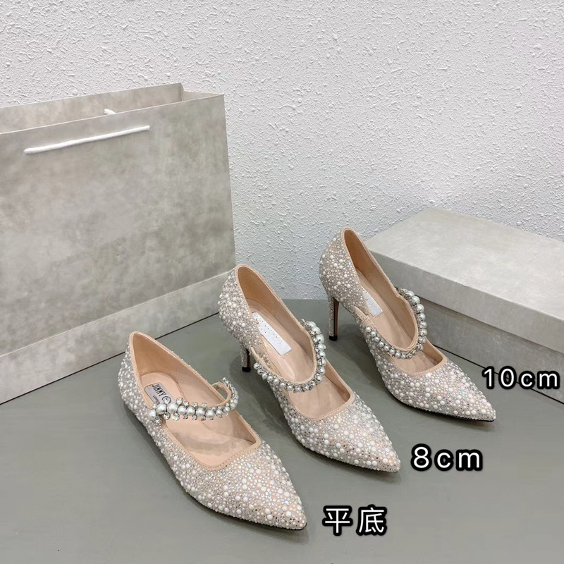 

sandals women's shoes wedding diamond chain pearl high heels with fine 76v9, Black