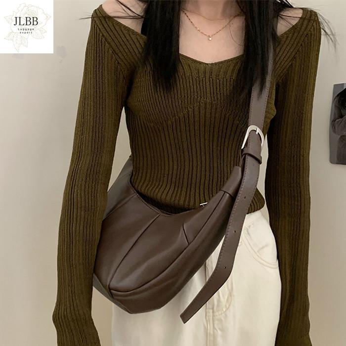 

Vintage Soft PU Leather women Crossbody bags Large capacity 2021 Hobos Shoulder Bags Trending ladies Chest bag, Beige