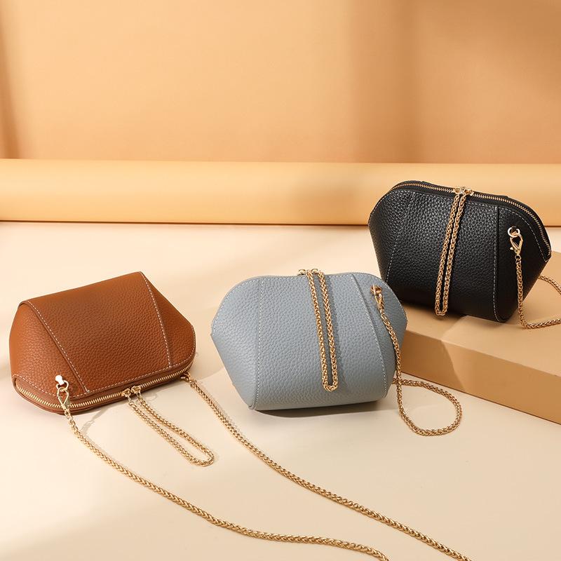 

Evening Bags Genuine Leather Women's Shoulder For Women Fashion Ladies CrossBody Bag Female Cow Shell Handbags