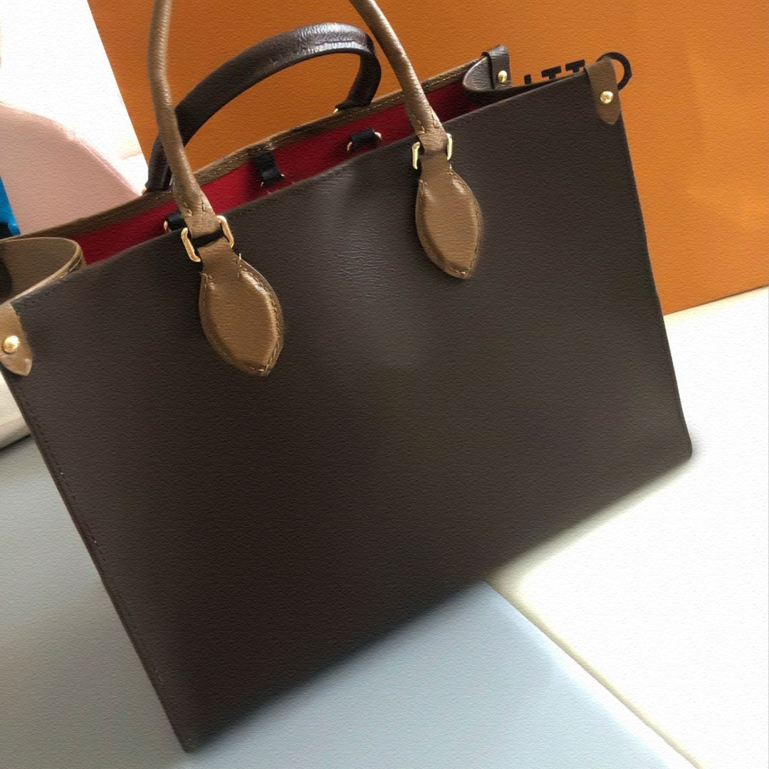 

Women Luxurys Designers Bags Tote 2021 On The Go Girls Shopping Handbags Classic Pattern, Only box