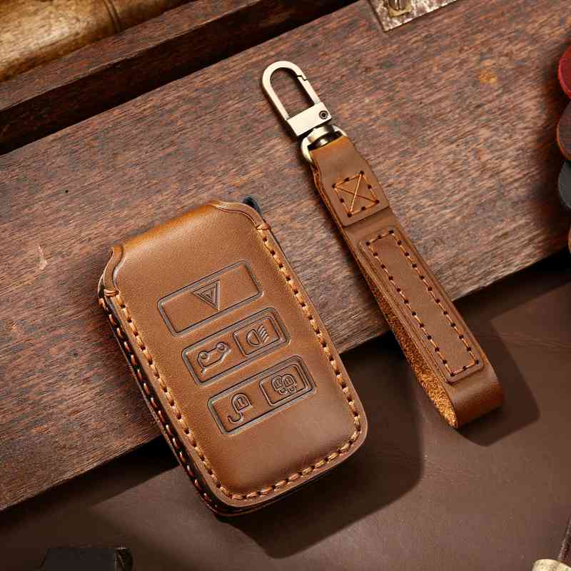 

Genuine Leather Car Key Case Cover Shell For A9 Range Rover Sport Evoque lander 2 XE XJ XJL XF C-X16 V12 G, Green