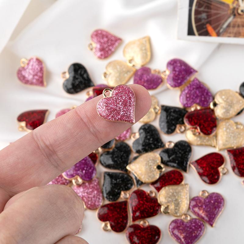 

Charms Sansango 10pcs Cute Earrings DIY Accessories Cartoon Heart Simple Pendant Material Enamel Charm, Bronze;silver