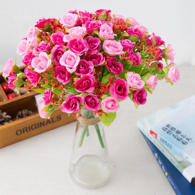 

Mini Artificial Rose Flowers Branch Simulation Plastic Silk Flower Bouquet For Home Party Wedding Leisure Decoration Art, Hg14528pp