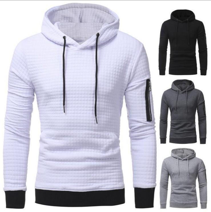 

Men's Hoodies & Sweatshirts 2021 Brand Autumn Slim And Thick Pullover For Male Diagonal Zipper Hoodie Sweatshirt