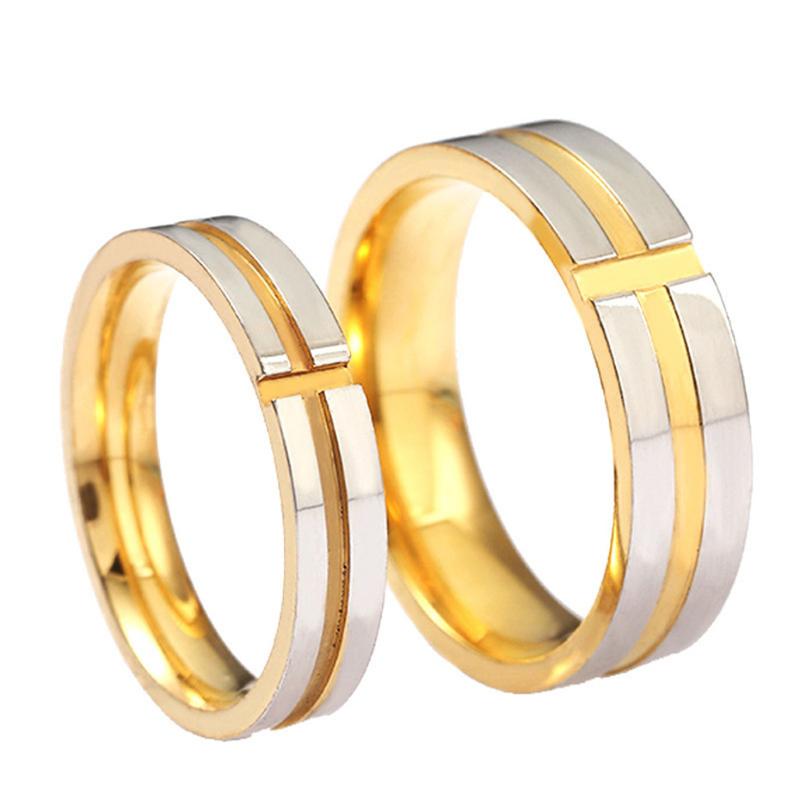 

Cluster Rings Relodi Stainless Steel Jewelry Fashion Ring Male Cross Gold Color SP2806, Golden;silver
