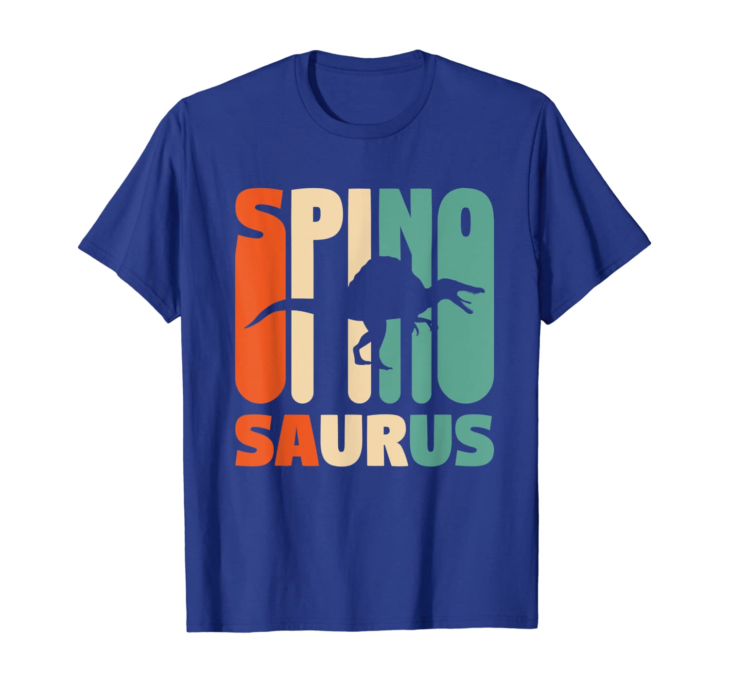 

Retro Spinosaurus Tee Dinosaur T-Shirt Paleontology Gift, White;black