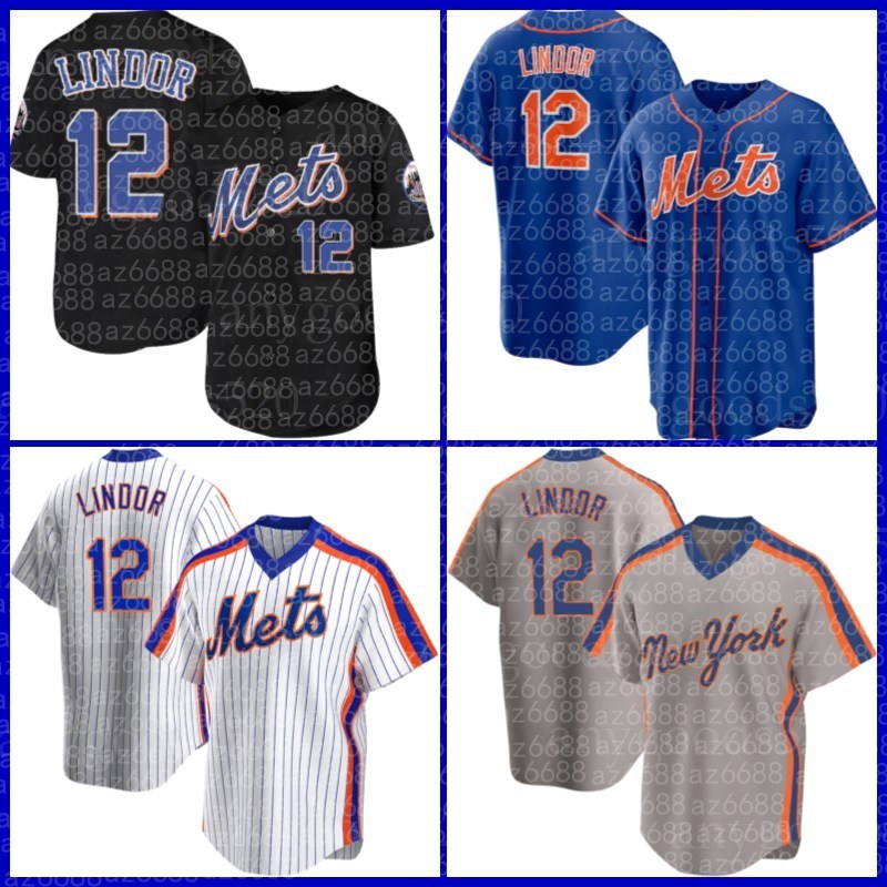 

12 Francisco Lindor Jersey New Jacob deGrom York Pete Alonso Noah Syndergaard Mets Darryl Strawberry Baseball Jeff McNeil Yoenis Cespedes, Blue;black