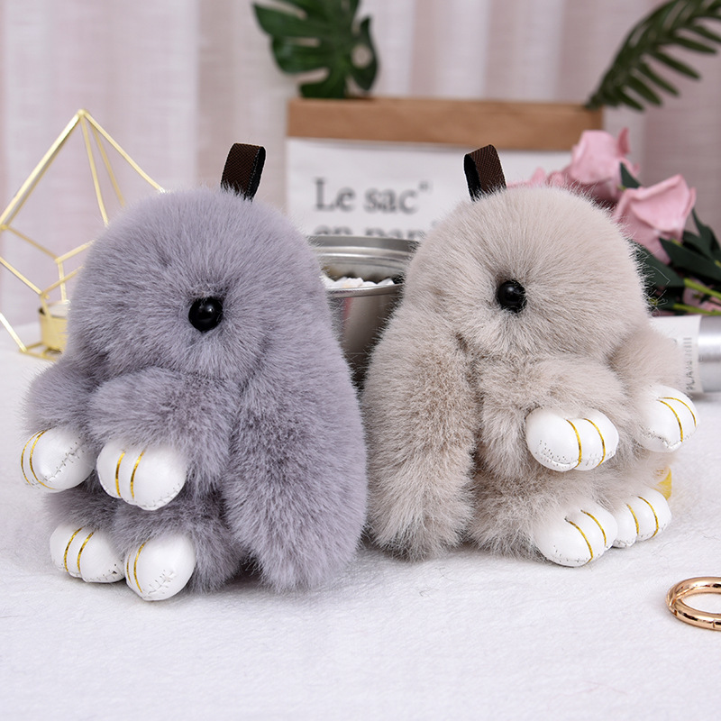 

Cartoon Plush Rabbit Key Chain Imitation Mink Material With Dead Rabbit Keychains Small Rabbit Key Ring Bag Pendant Ornaments
