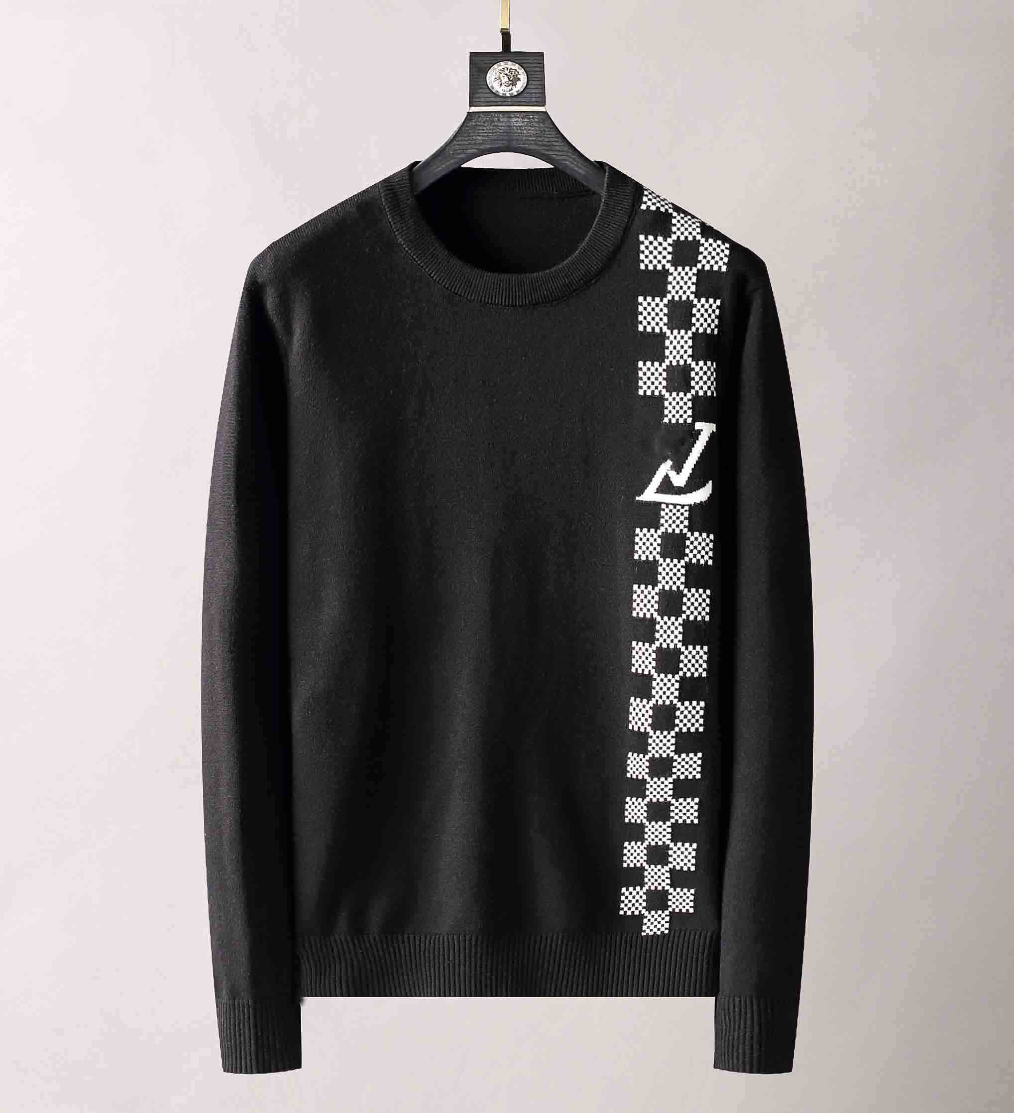 

2021 Men Brand Sweater Letter Embroidery Knitwear Winter Sweatshirt Crew Neck Long Sleeve Sweater for Female Designer Hoodies, White;black