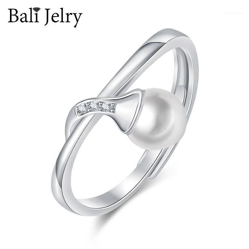 

Cluster Rings Bali Jelry Pearl For Women 925 Silver Jewelry Zircon Gemstone Open Ring Fine Accessories Wedding Engagement Drop, Golden;silver