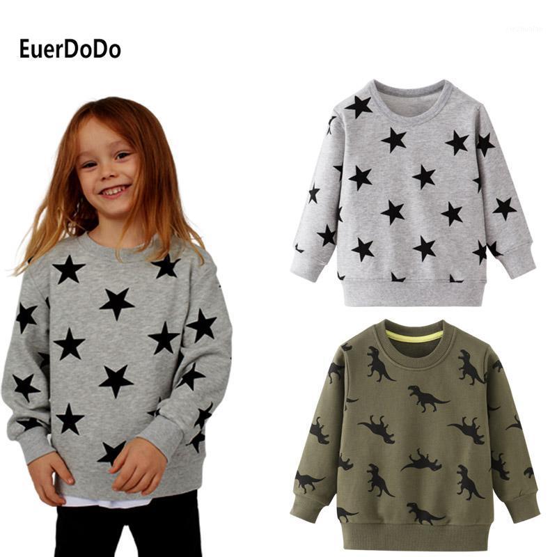 

kids Hoodies Boys Girls Long-sleeve T-shirt Children's Sweatshirt Tops Tees baby Pullover Printed Cartoon Blouse1, Dark green dinasour