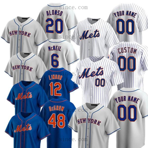 

Men Women Kids 20 Pete Alonso 48 Jacob DeGrom 12 Francisco Lindor Conforto Steven Matz Syndergaard Davis baseball jersey Custom Stitched, Blue;black