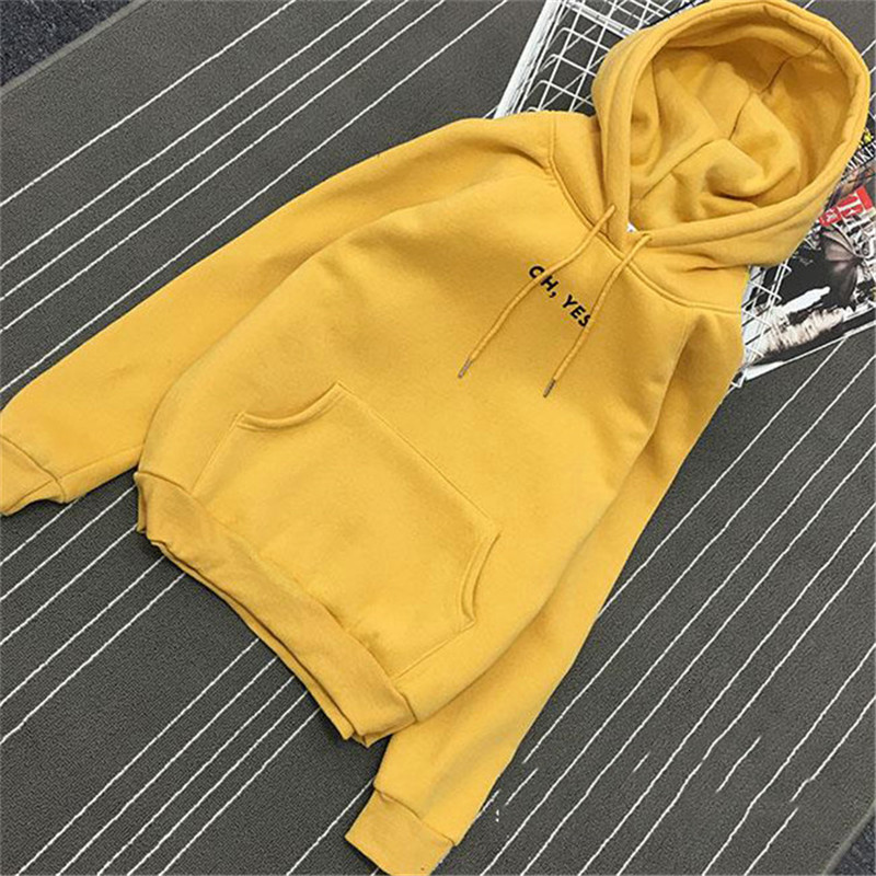 

2021 New Fashion Corduroy Long Sleeve Letter Print Harajuku Yellow Pullovers Tops Women Hoodies Sweatshirts Zo79