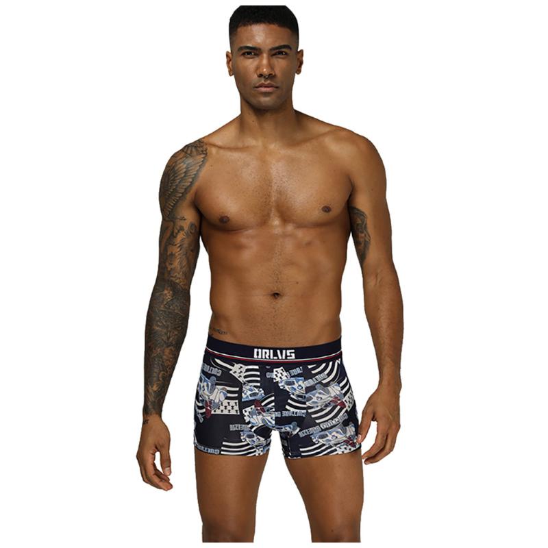 

Underpants Men Sexy Underwear Letter Printed Boxer Brief Short Bulge Pouch Orlvs And Seductive Breathable, Black;white